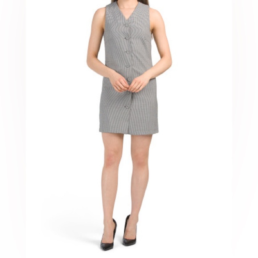 NWT Mango checkered v neck dress business casual